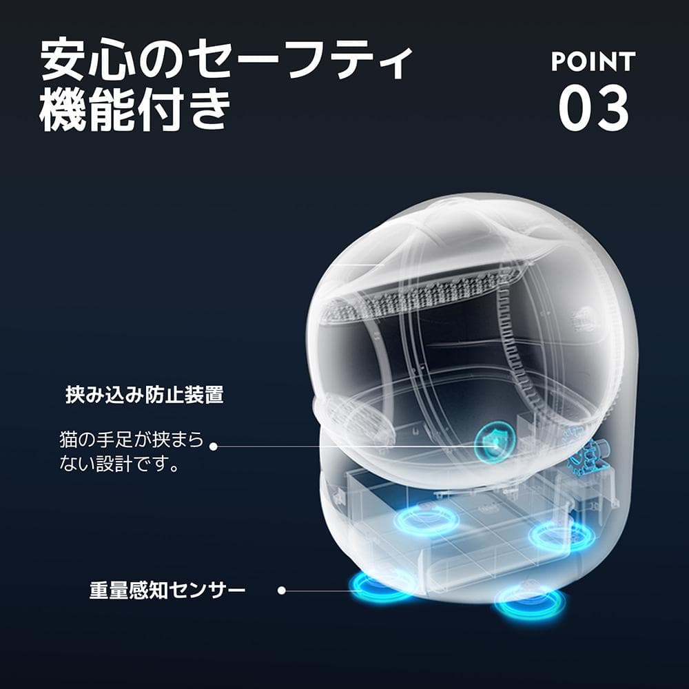 自動猫トイレ スマホアプリ操作 10L グレー