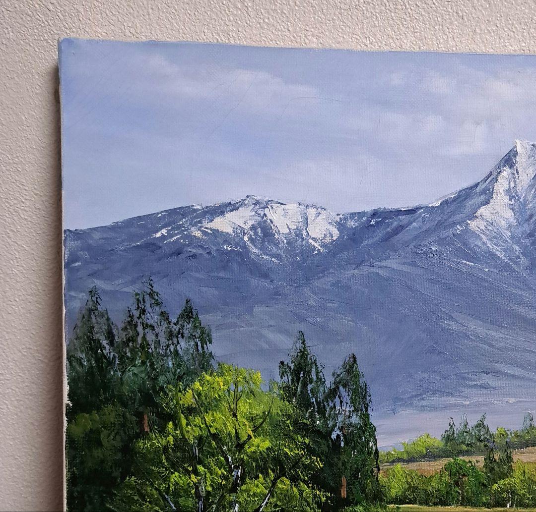 小川久雄【八ヶ岳を望む】F8　八ヶ岳　肉筆サイン　油絵