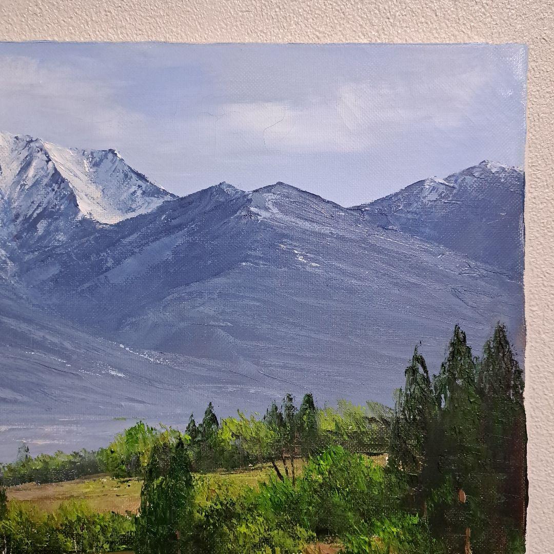 小川久雄【八ヶ岳を望む】F8　八ヶ岳　肉筆サイン　油絵