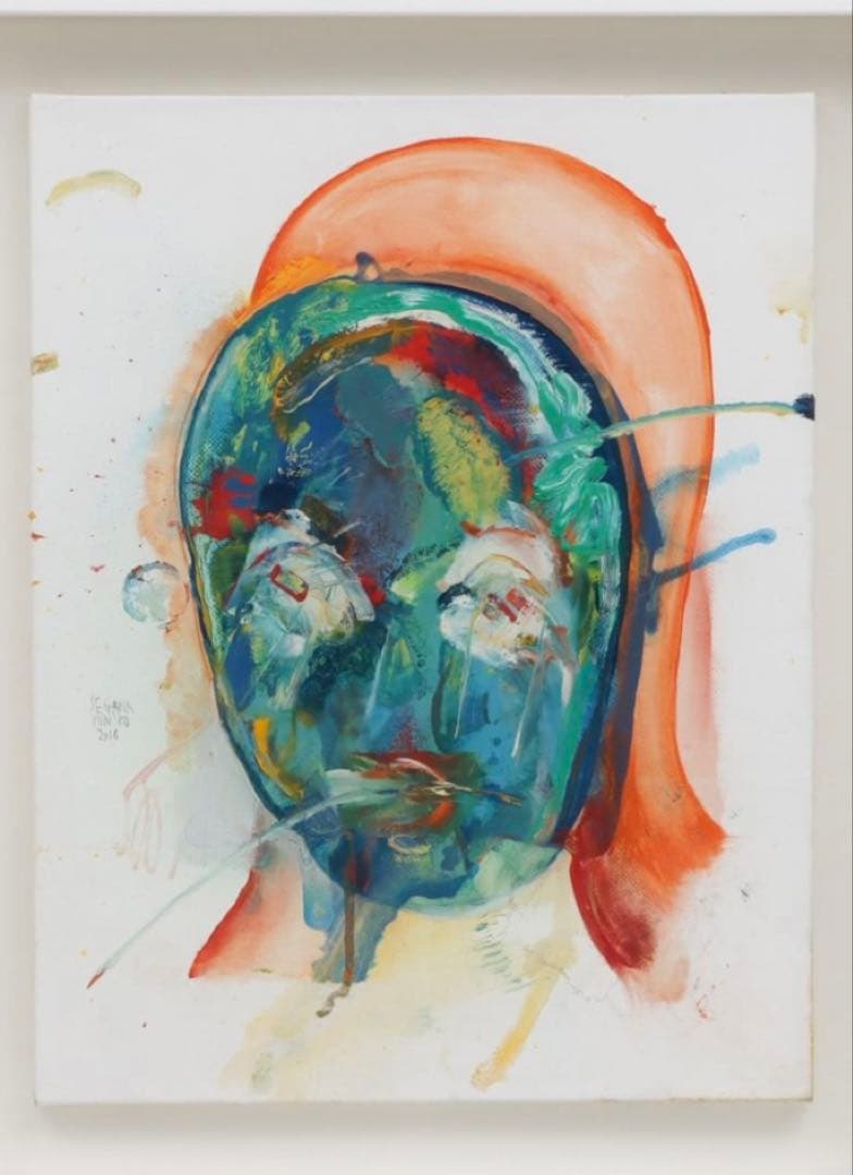 瀬川祐美子 キャンバス ミクストメディア 「景色は私の中」　サイン有