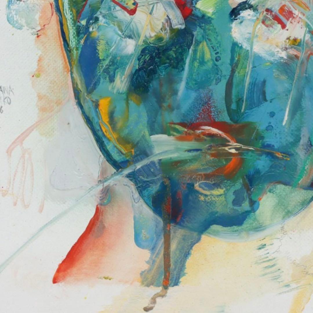 瀬川祐美子 キャンバス ミクストメディア 「景色は私の中」　サイン有