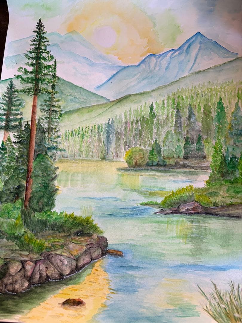 風景画 水彩画 『森の呼吸』