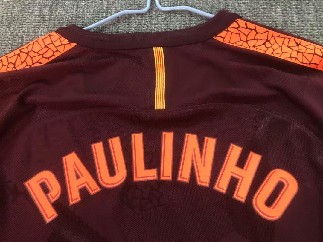 【選手支給品】17/18 UCLバルセロナ2nd Awayパウリーニョ選手#15