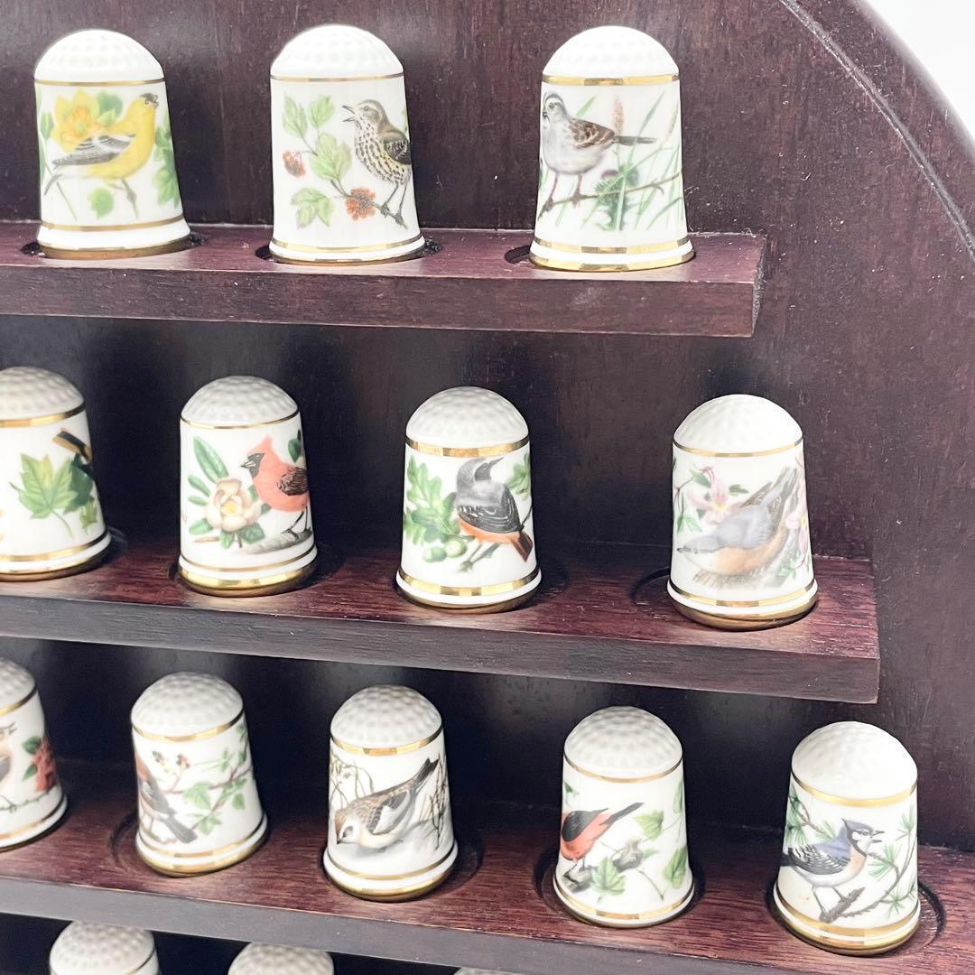 【美品】指ぬき シンブル 24個 庭園の鳥 フランクリン・ミント ガーデンバード