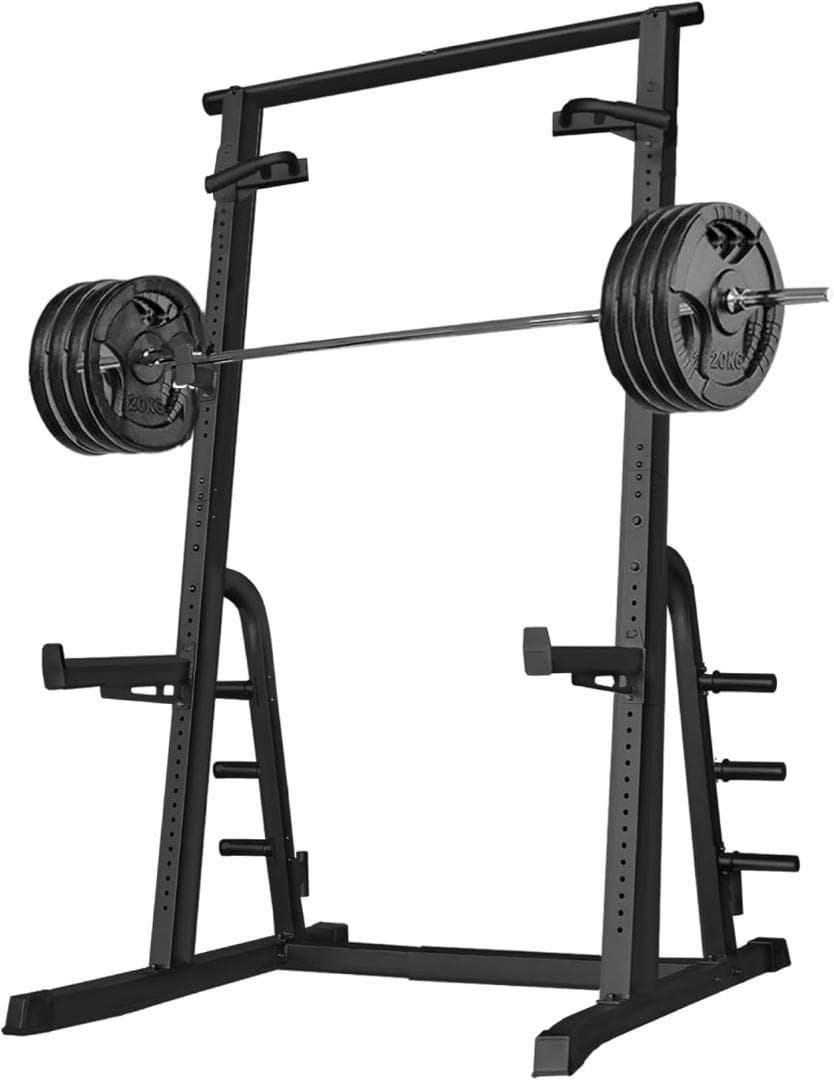 【横幅調節機能搭載＆48段階×3cmの高さ調節】ハーフラック パワーラック