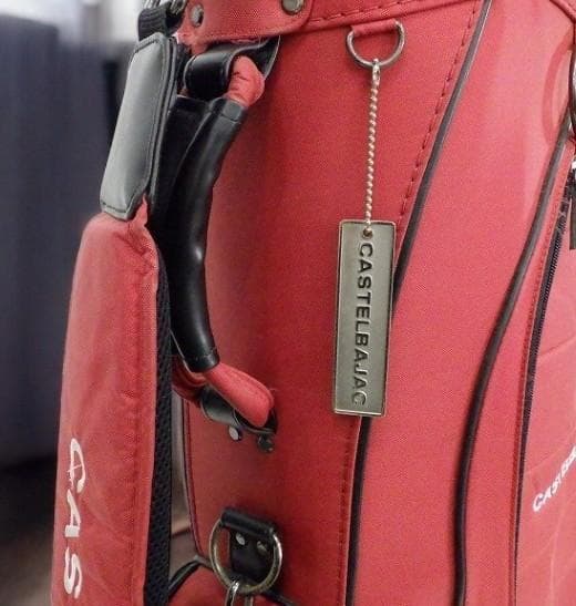 送料無料/超美品　CASTELBAJAC/キャリー付き キャディバッグRED
