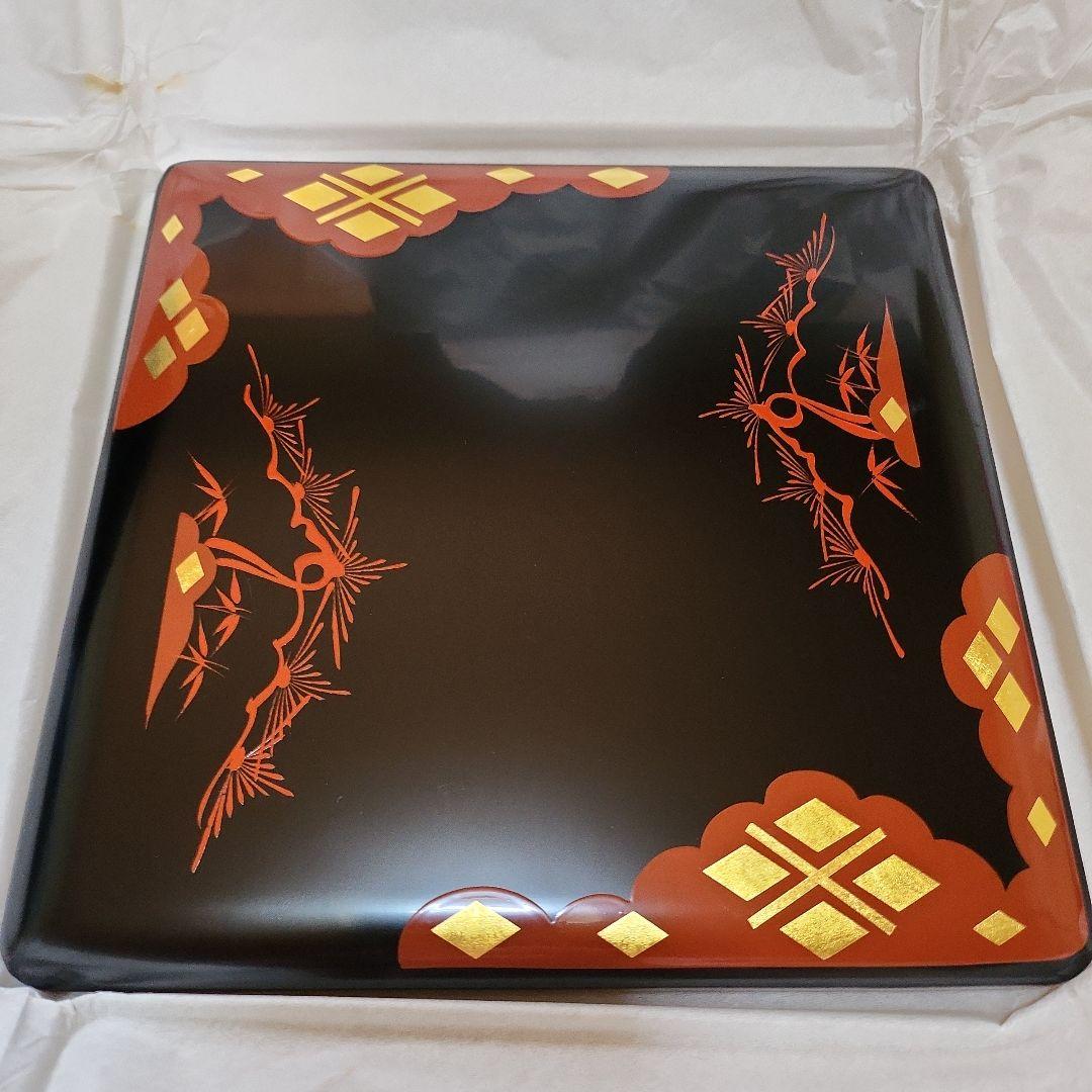 丸三漆器　秀ひら塗り　重箱　３段　松