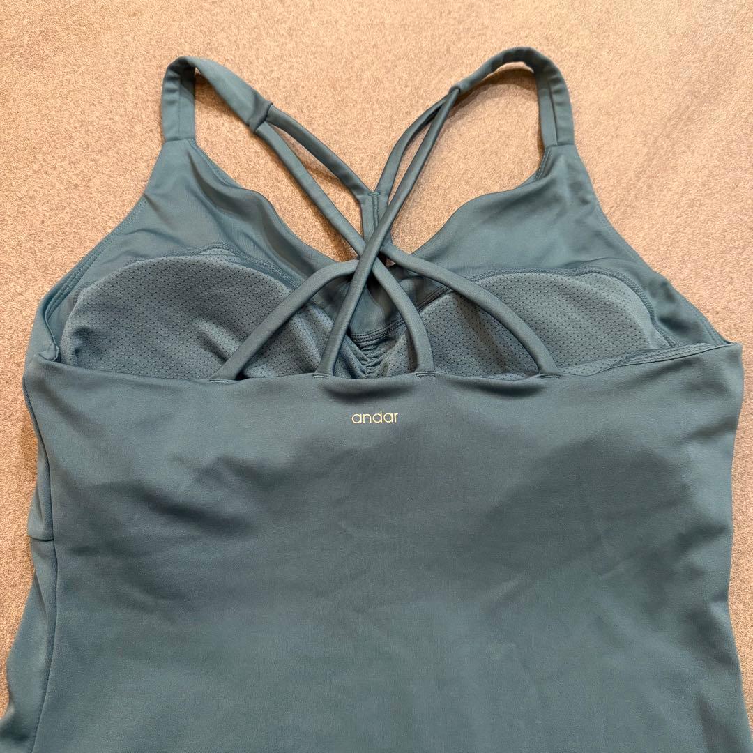 andar ヨガウェア 3点セット ネイビー・ターコイズ・ホワイト