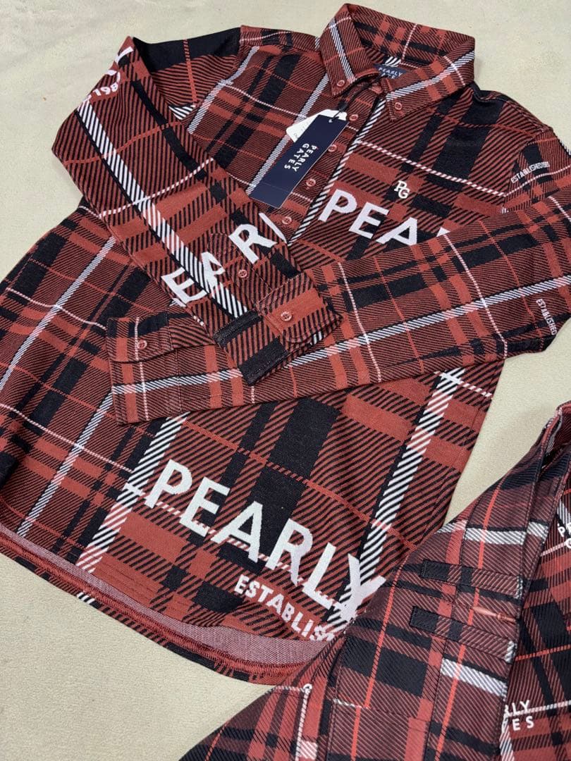 （新品と美品）パーリーゲイツ 、グレンチェック柄シリーズ、セットアップ、サイズ1