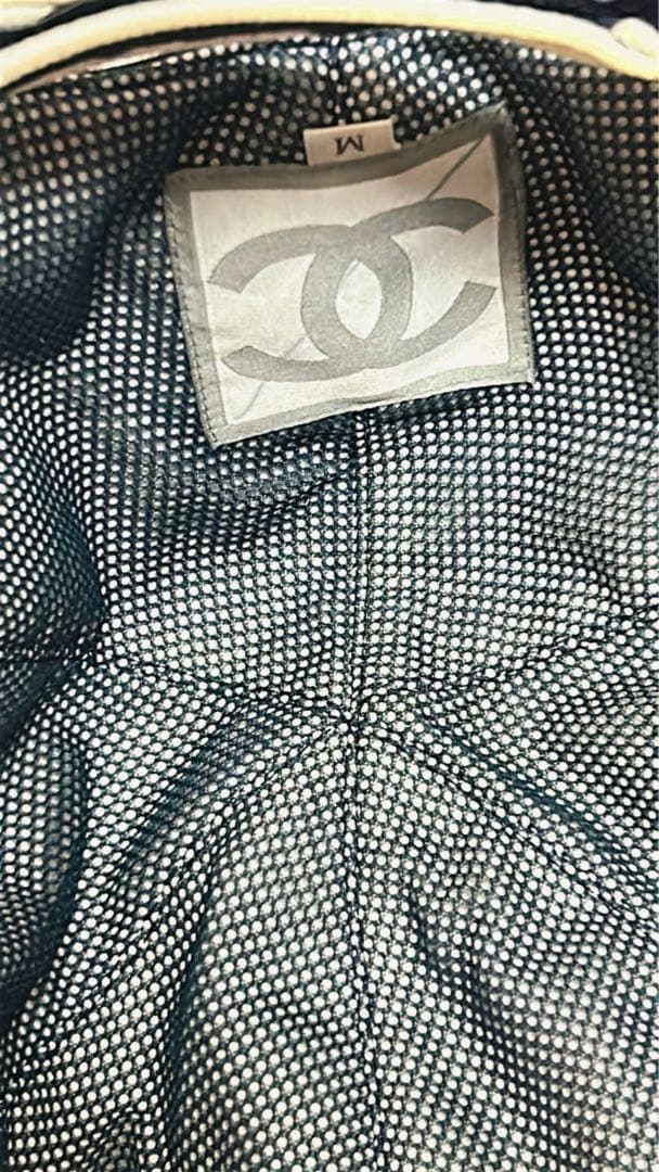 CHANEL ネイビー ストライプ キャップ