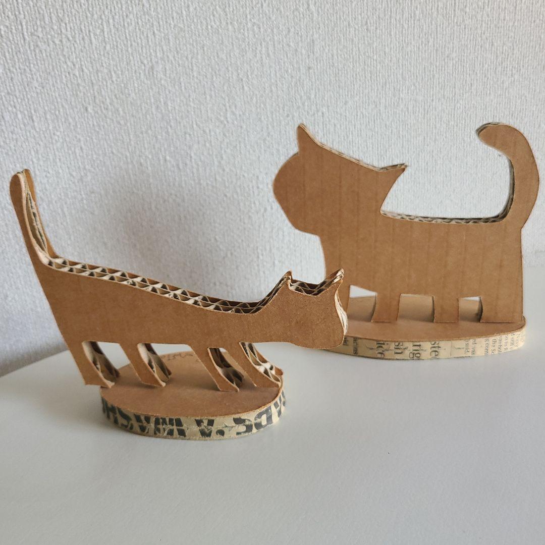 本杉琉　ダンボールアート　猫　２個セット