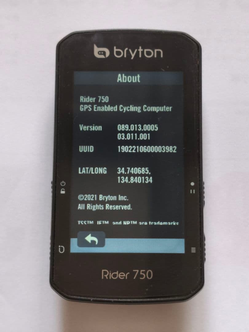 Bryton Rider 750 サイクルコンピューター 少し訳あり