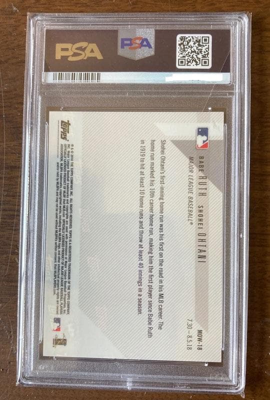 大谷翔平&ベーブルース コラボカード #MOW18 PSA鑑定済(満点)