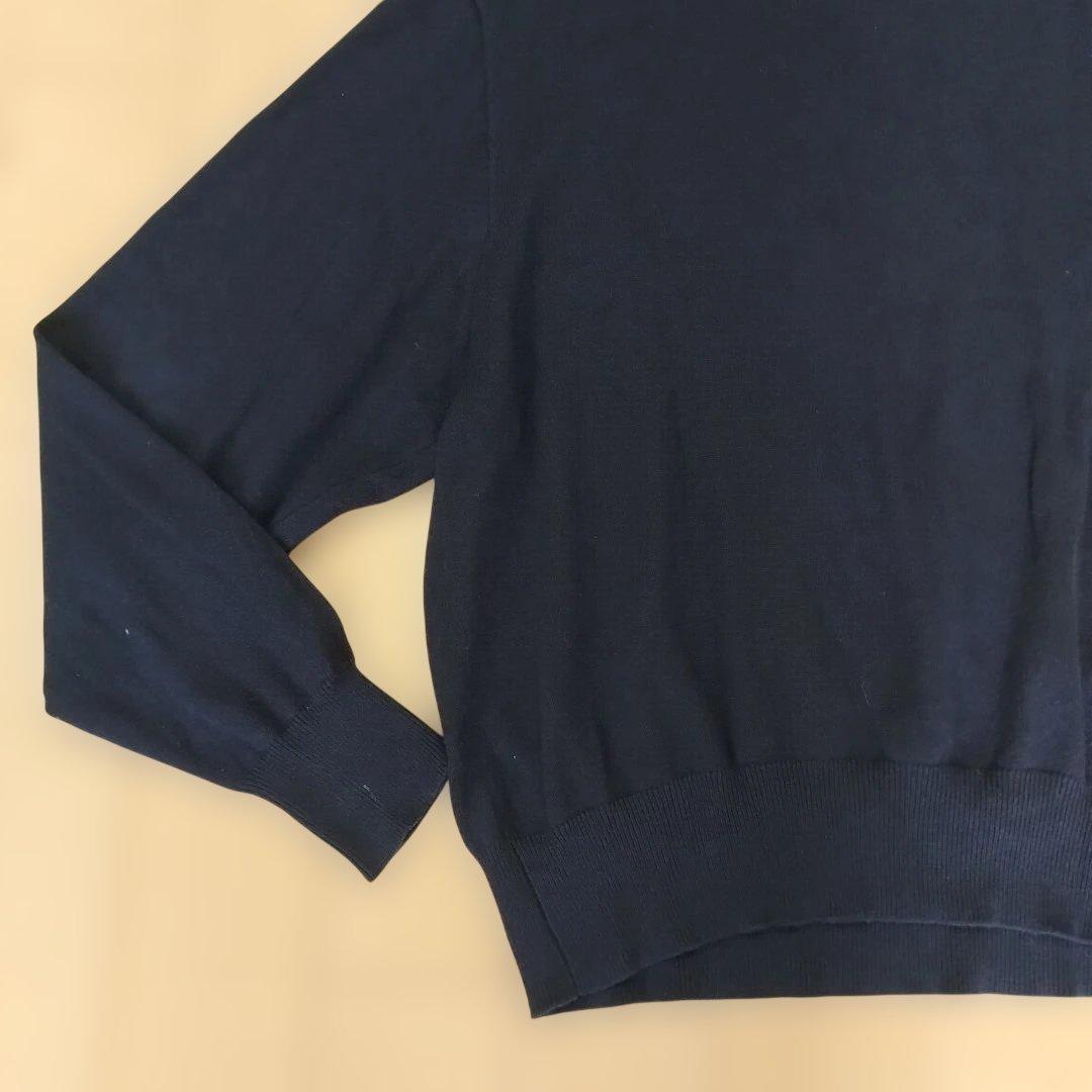 【ずっと真夜中でいいのに。】長袖ニットポロシャツ/ダークネイビー