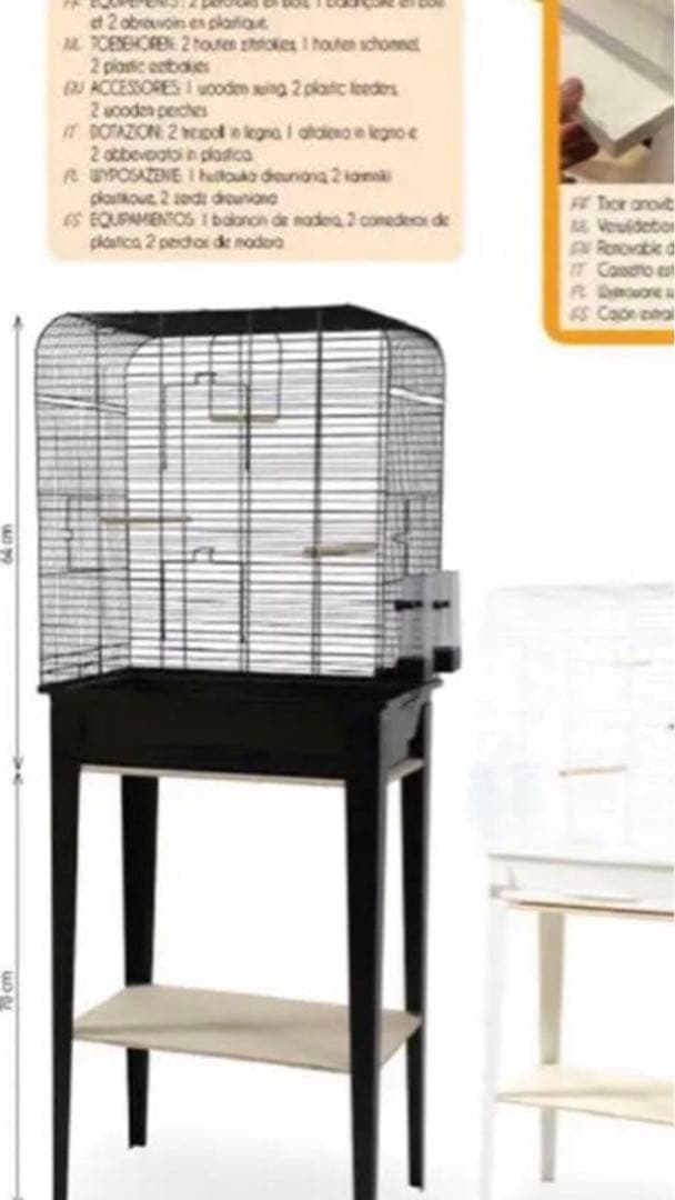 鳥かご　おしゃれZOLUX CHIC 104182 ケージ ブラック　ラスト1個