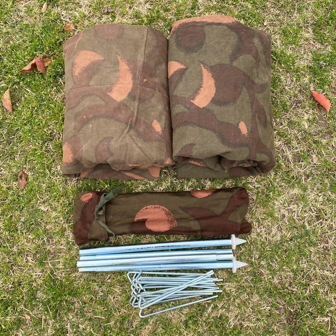 ま*と様 ハンガリー軍　軍幕⑤　ポンチョ　２枚　ポール・ペグセット　 ワンポール