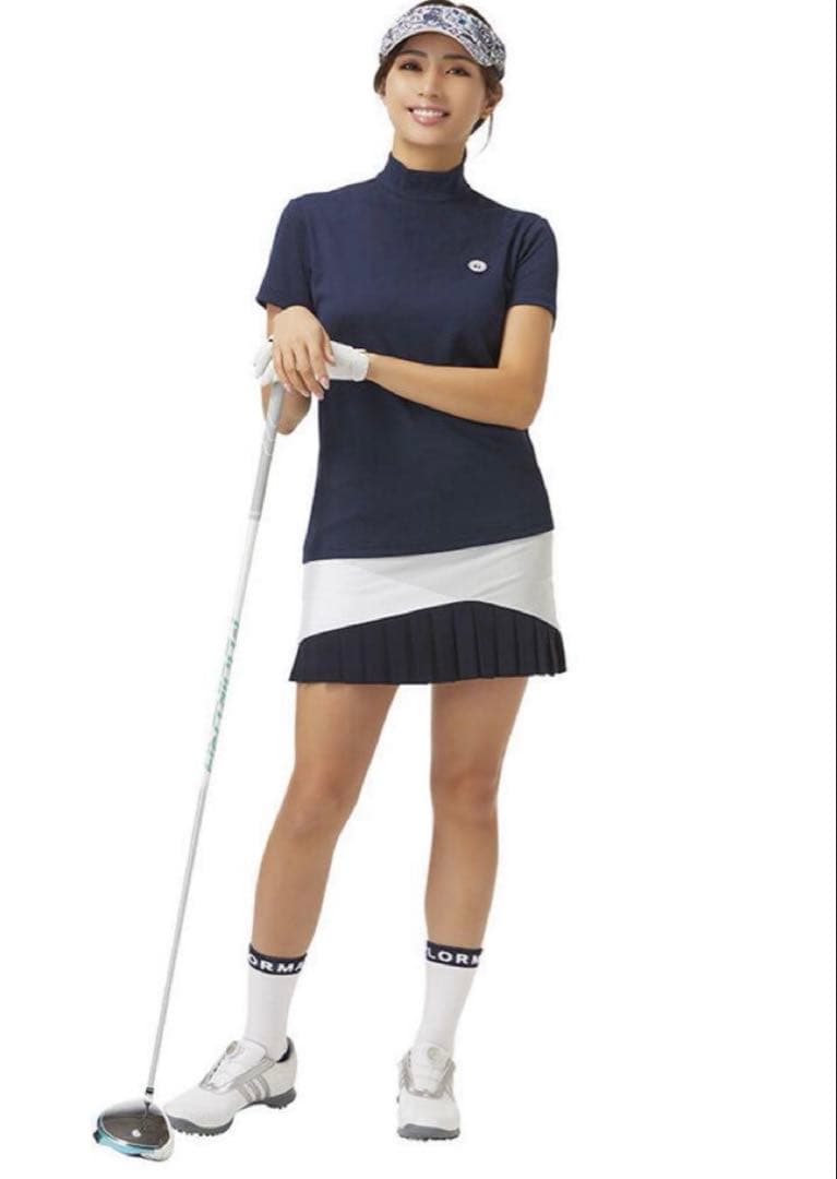 TAYLOR MADE プリーツ　スカート グレー/ネイビー