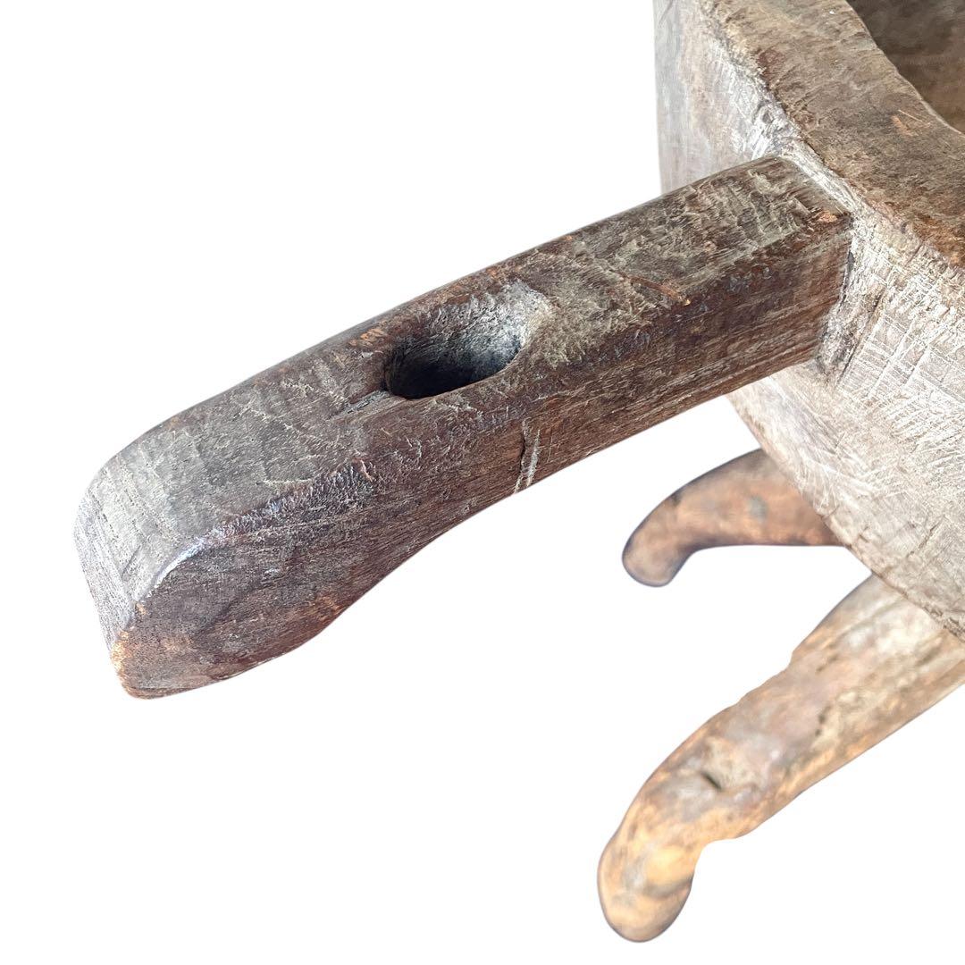 【希少】 チーク材 テーブル アフリカ？民芸品 アンティーク プリミティブ