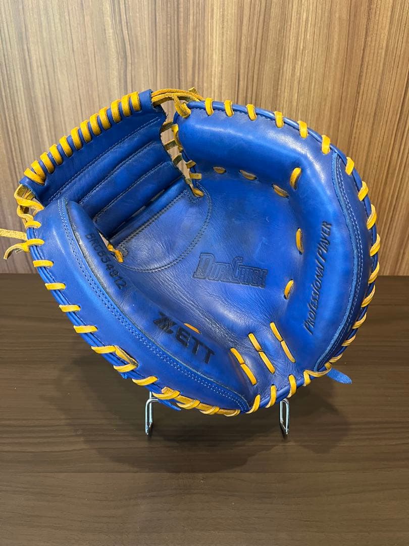 KING☆MK☆ ZETT 軟式キャッチャーミット青/黄色