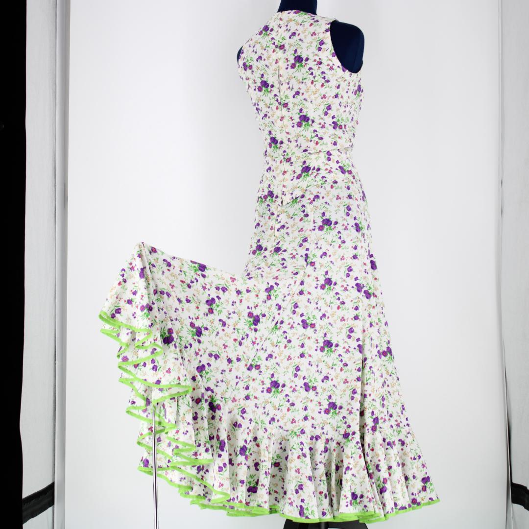 【美品 フラメンコ衣装】ホワイト＆花柄 Naomi Collection セット