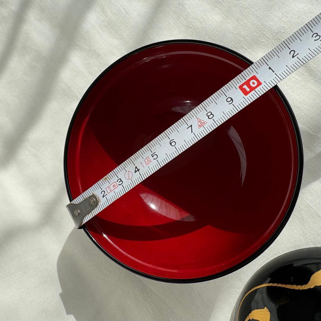 【新品未使用】会津塗 乙造作 漆器 金彩 蒔絵 桜鈴紋 お吸物椀 5客 共箱