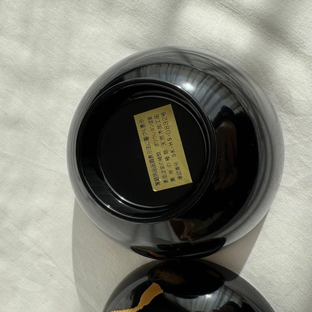 【新品未使用】会津塗 乙造作 漆器 金彩 蒔絵 桜鈴紋 お吸物椀 5客 共箱