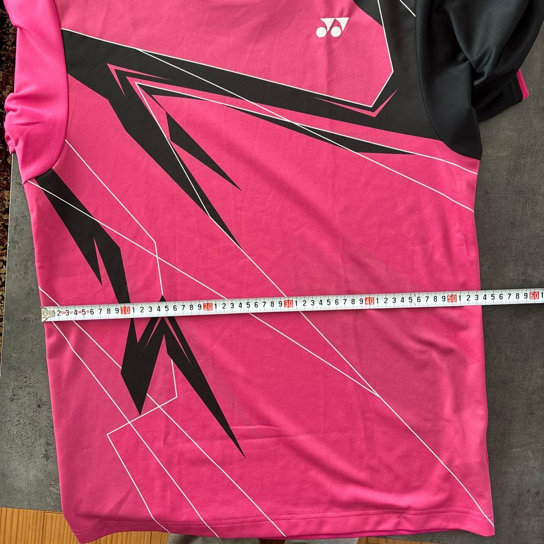\美品/ YONEX ピンク ゲームシャツ Oサイズ