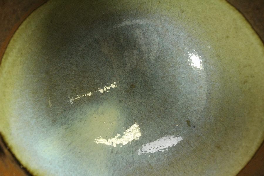 茶道具 膳所焼 茶碗 美品(ZE426)