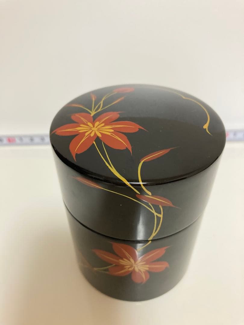 浄法寺塗　うるみ工房　漆器の茶筒1、急須台１、おしぼり入れ５、茶托５のセット