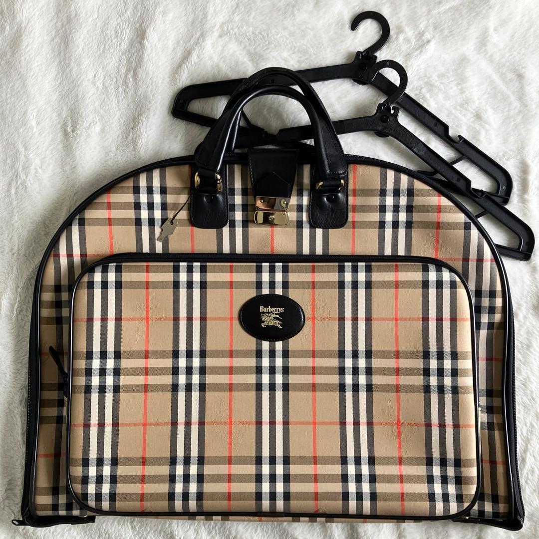 希少 超美品 バーバリーズ ノバチェック シャドーホース ガーメントバッグ