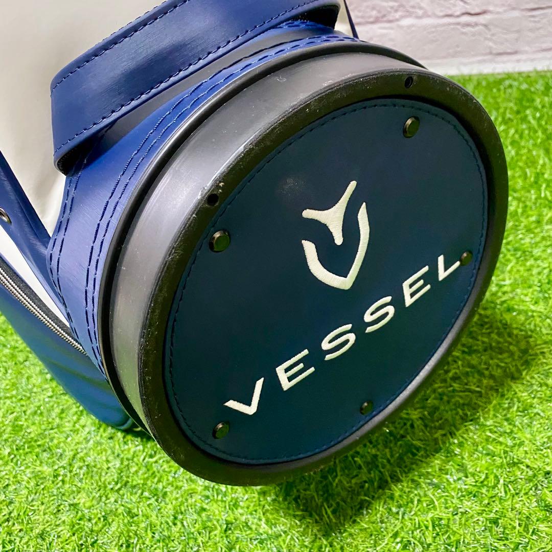 Vessel ベゼル キャディバッグ ホワイト ネイビー 白 ゴルフバッグ