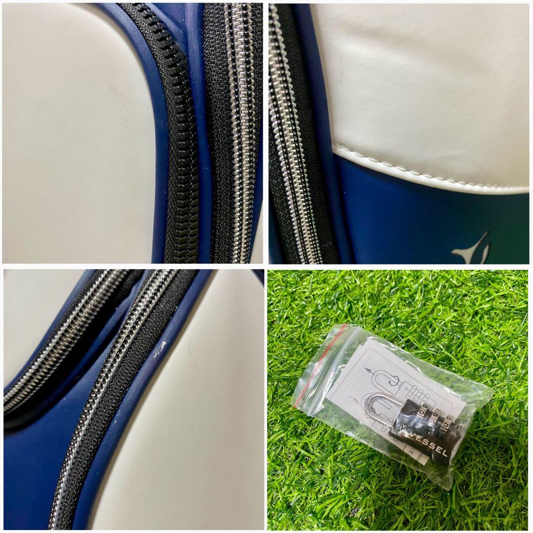 Vessel ベゼル キャディバッグ ホワイト ネイビー 白 ゴルフバッグ