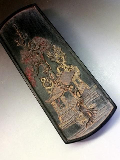 墨■中国墨 古柯庭 嘉慶年製 徽州汪近聖造 書道道具 黒墨 古玩 唐物 骨董品■