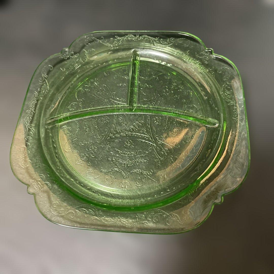 ビンテージ　フェデラル(検)　3コンパートメント　デプレッショングラス 1