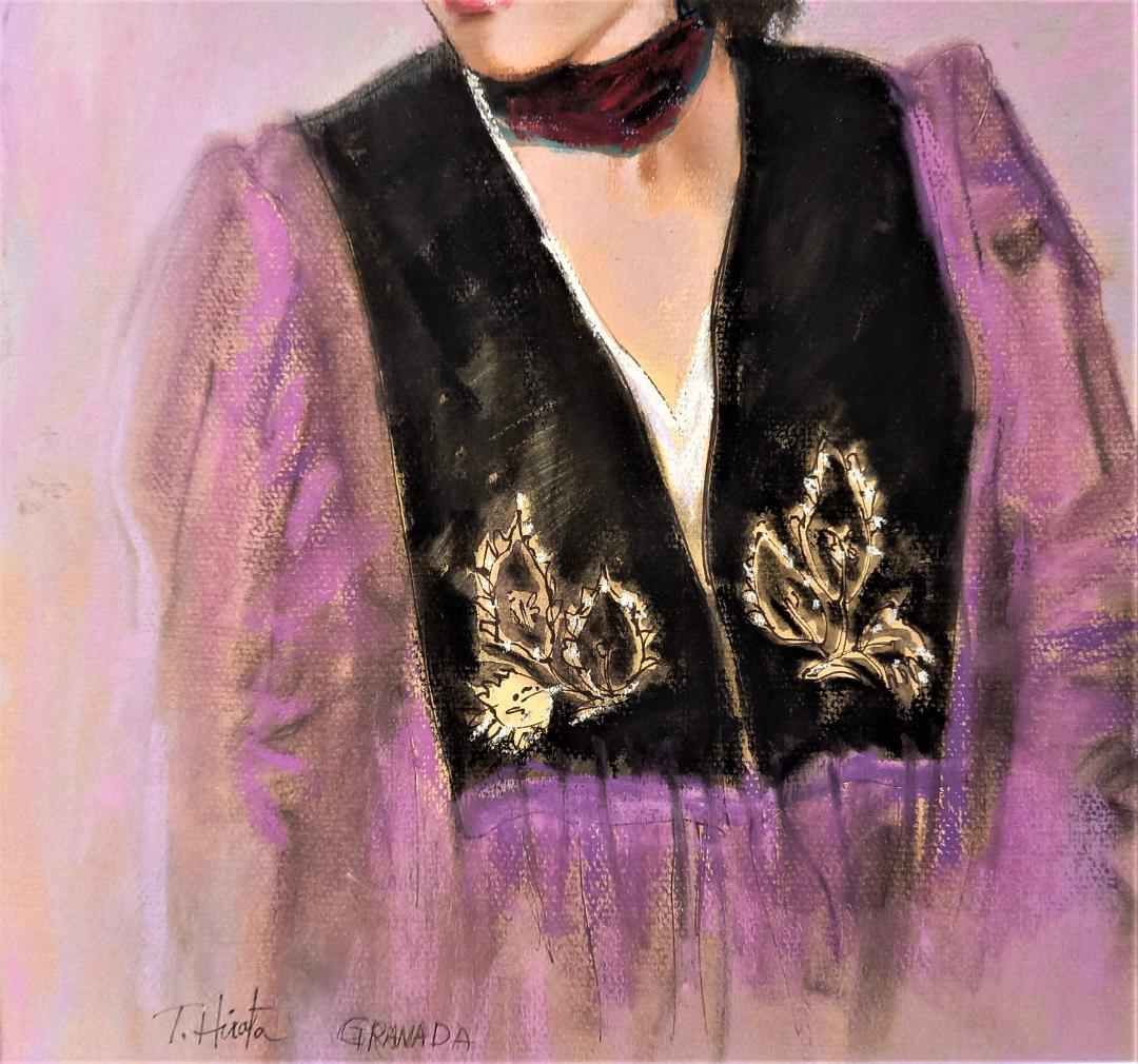 平田鉄男　タイトル「GRANADA」　8号サイズ　パステル画　真作