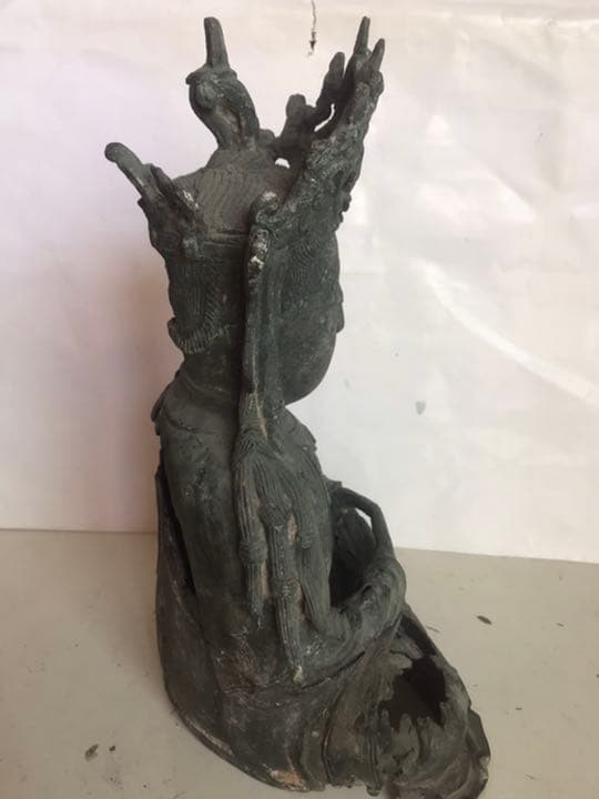 古董，明代佛像，藏友旧藏寄賣，青銅製古美術品，高3⃣️1⃣️cm，重4100克