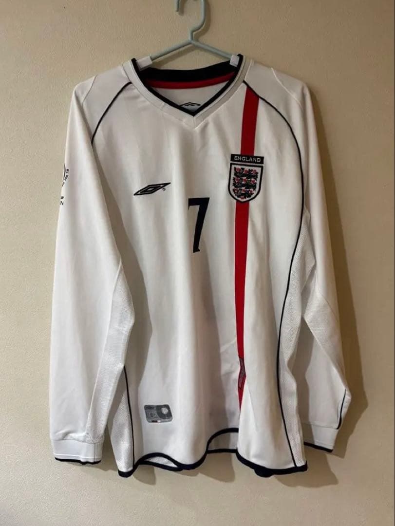 【02日韓W杯モデル】イングランド代表長袖ユニフォーム ベッカム アンブロ