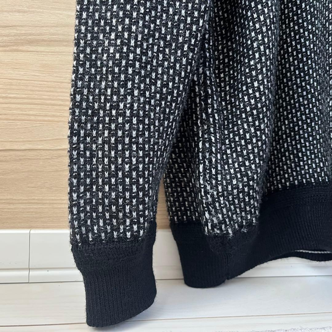 美品★37,400円 BRIEFING あったかウールセーター完売品 黒×白XL