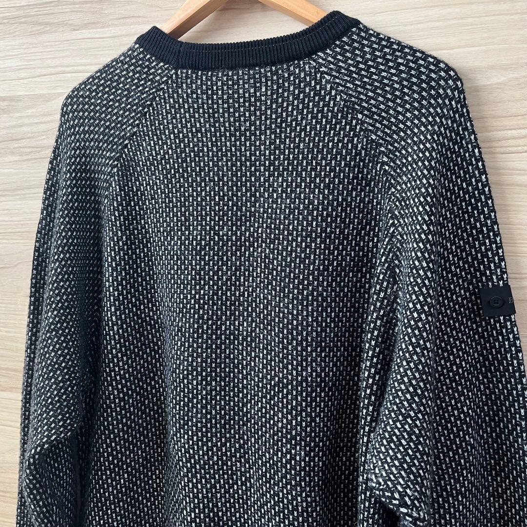 美品★37,400円 BRIEFING あったかウールセーター完売品 黒×白XL