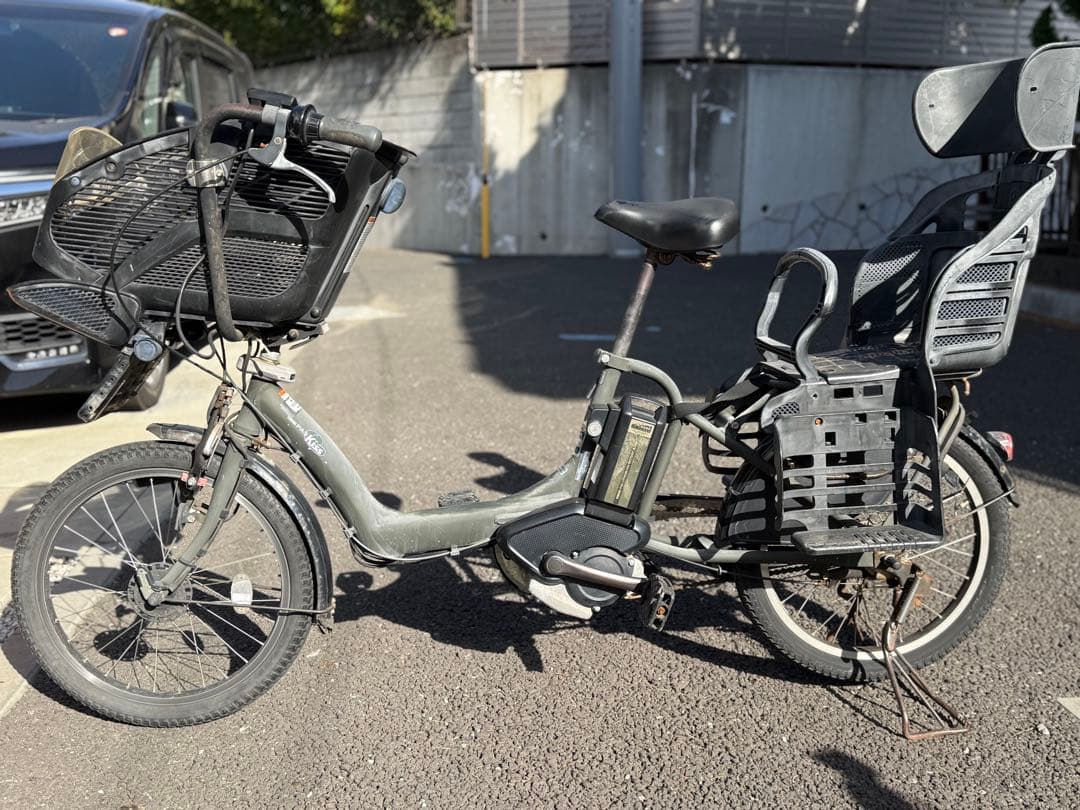 電動アシスト自転車 チャイルドシート付き グレー