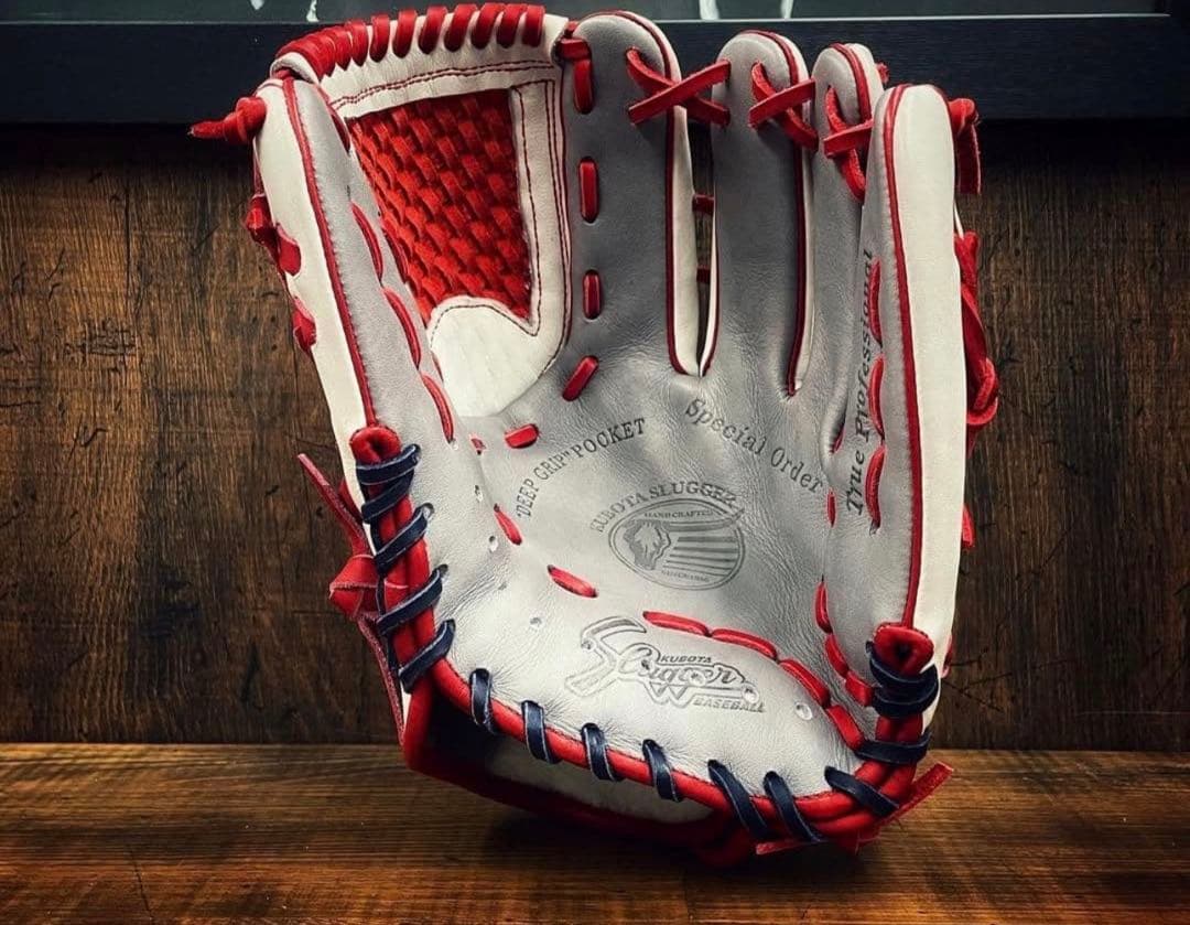 Sygger 特注 軟式グローブ ホワイト/レッド