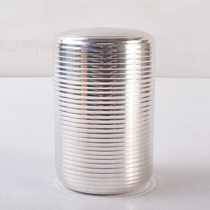 煎茶道具　錫半造　本錫　茶壷　茶心壷　約450ｇ　共箱　V　R8615