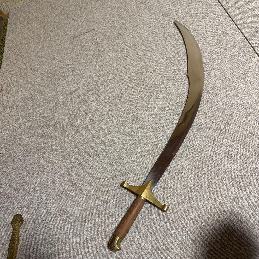 カーブ刃の刀 真鍮製ガード
