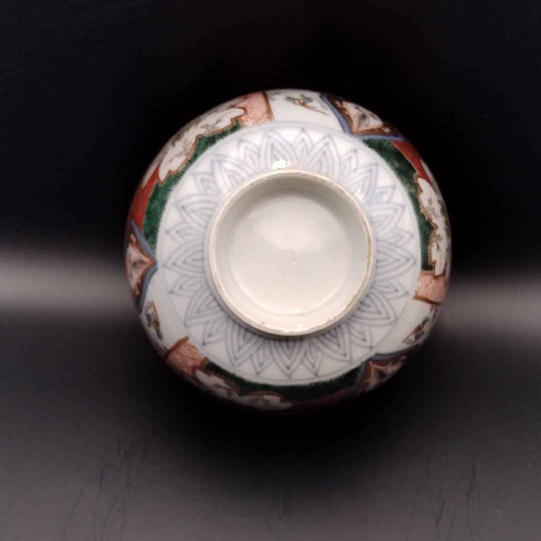 錦手　蓋付き茶碗　5客　古伊万里　伊万里焼　旧家蔵出し　希少