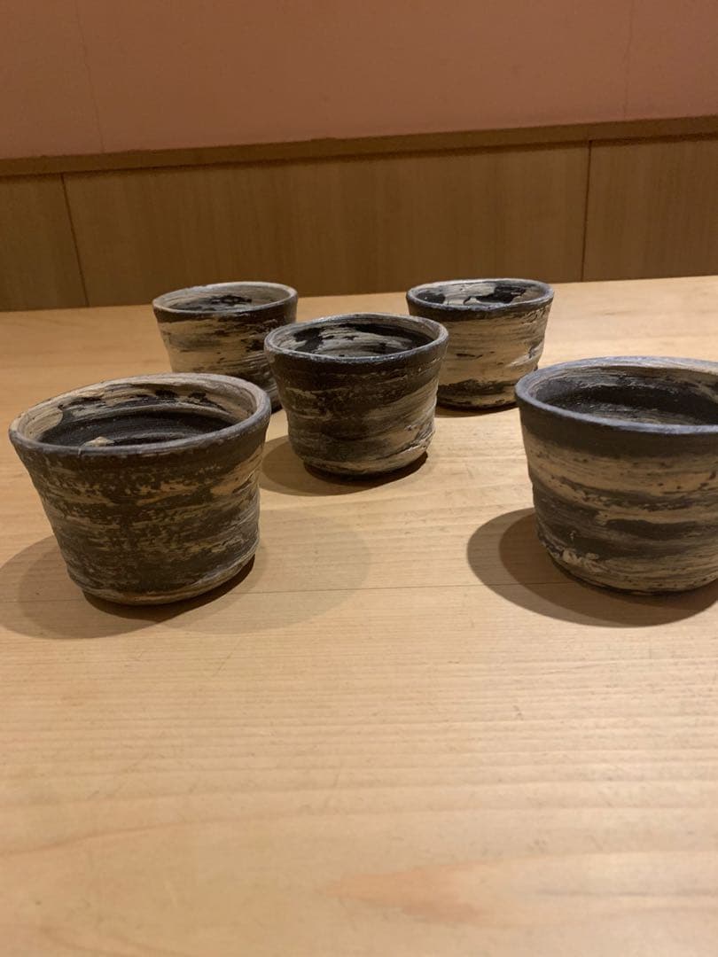 人気作家　小島陽介作　刷毛目筒向こう　5客セット