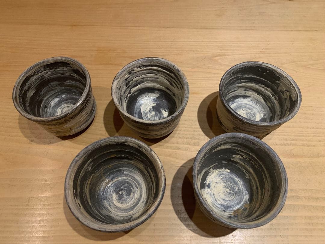 人気作家　小島陽介作　刷毛目筒向こう　5客セット