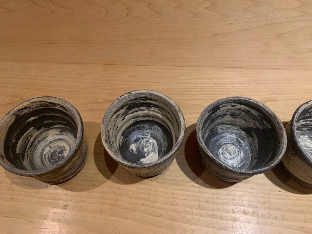 人気作家　小島陽介作　刷毛目筒向こう　5客セット