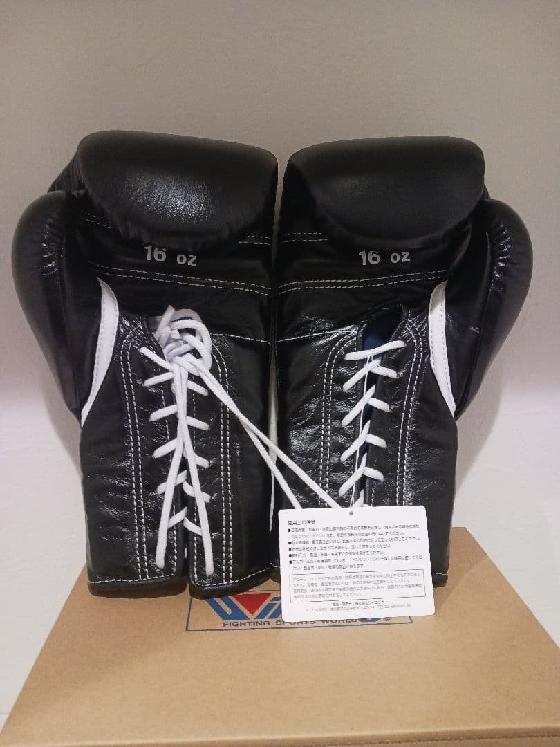 Winning グローブ 16オンス ひも式 ブラック