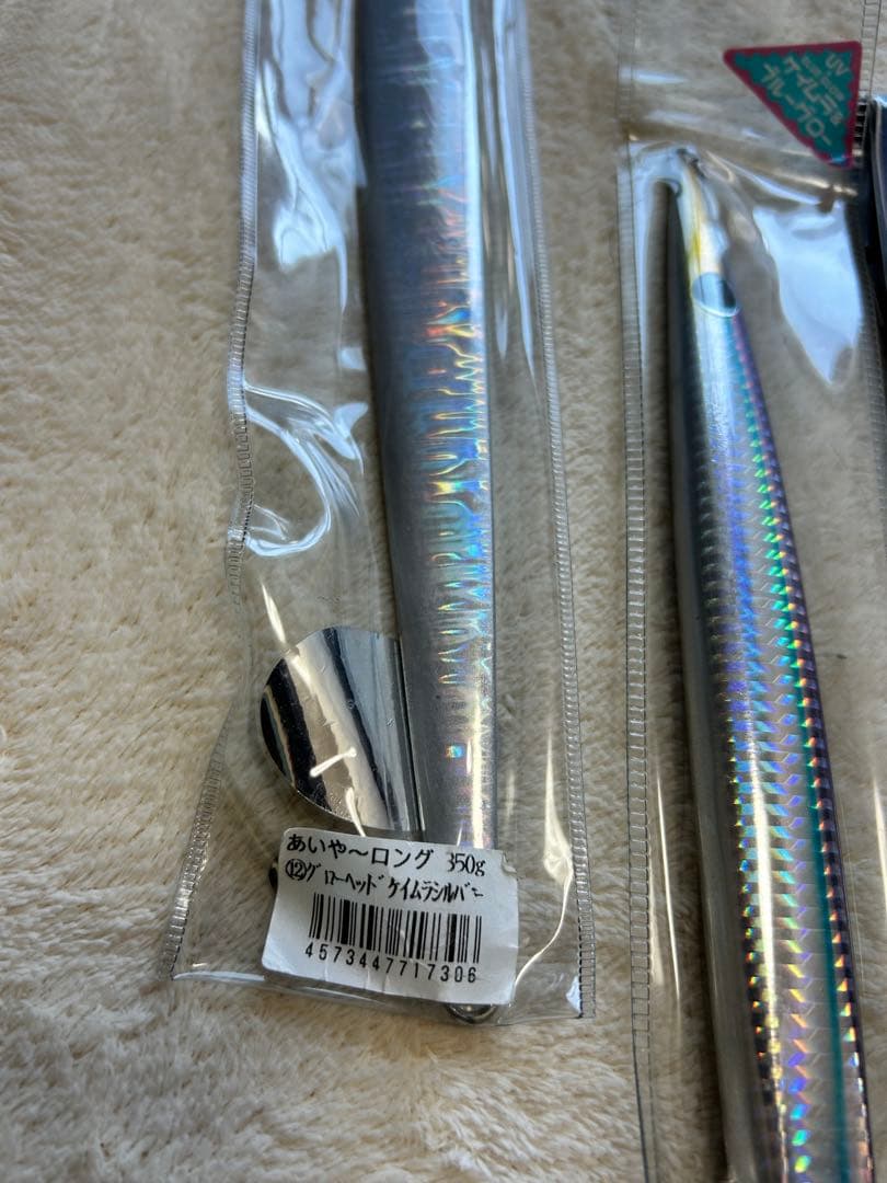 ウロコジグ400g、あいや〜ロング350g、スイムライダー、トンジギ用メタルジグ