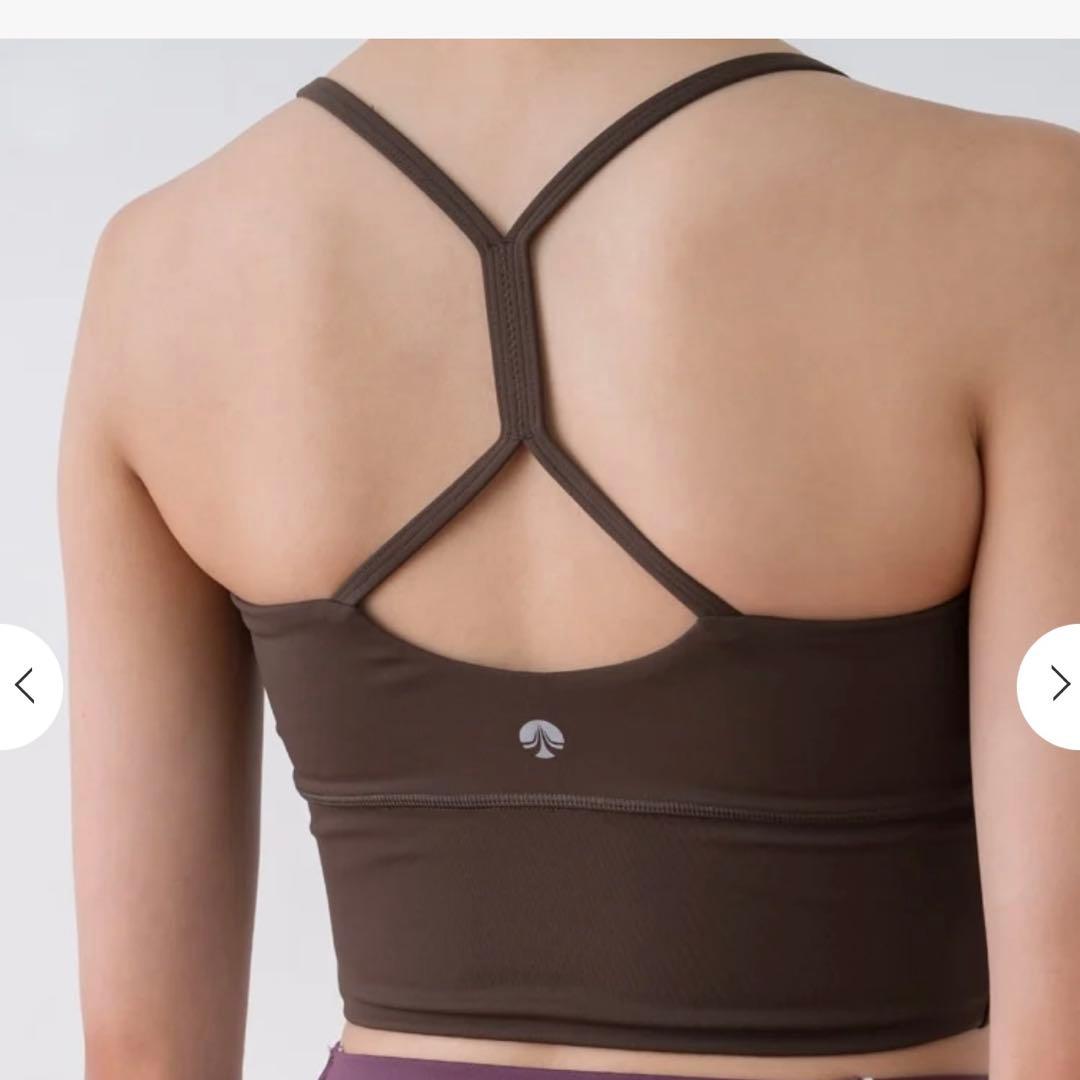 LAVA SUKALA ブラトップ付タンクトップ Lサイズ ブラウン ヨガウェア